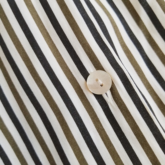 Vintage Chrysantheme Striped Button Up Shirt - Picture 3 of 8